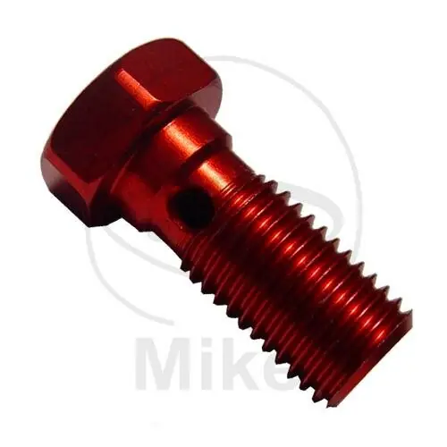 Geprüft Perno de banjo simple M10 x 1.25 rojo aluminio