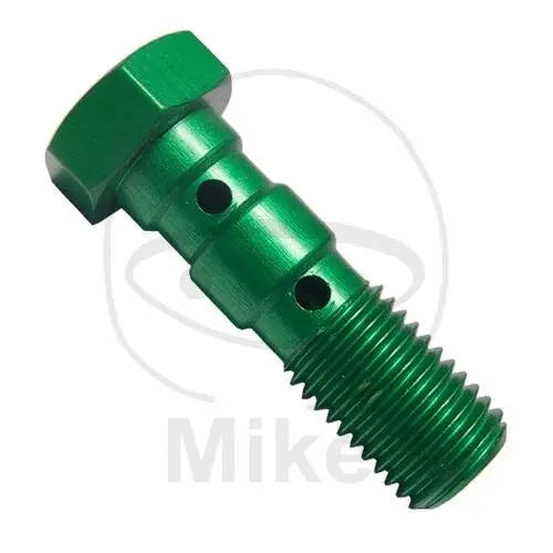 Banjo bolt double M10 x 1.25 aluminium green Top-Seller