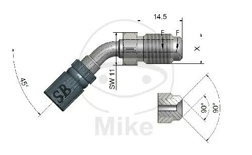 Pieza de conexión con hilo externo móvil Vario Tipo 414 45° M10 x 1,00 acero inoxidable Gratis Versand