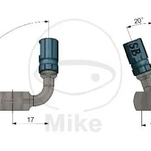 Raccordo ad anello Vario Tipo 039 10 mm 90°/20° SL Acciaio inox Markenware