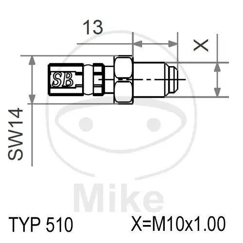 Pièce de raccord avec filetage extérieur fixe Vario Type 510 M10 x 1,00 or Preisknaller
