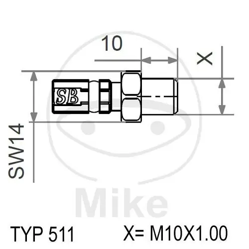 Connecting piece with external thread fixed Vario type 511 M10 x 1.00 blue Günstig