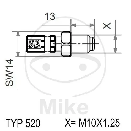 Connecting piece with external thread fixed Vario type 520 M10 x 1.25 black Gratis Versand