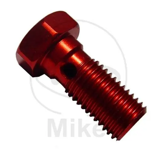 Billig Hohlschraube einfach 3/8-24 Aluminium rot