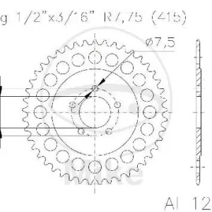 KettenradALU 42 Zähne Teilung 415 SI ESJ 040 / 060 Aktuell